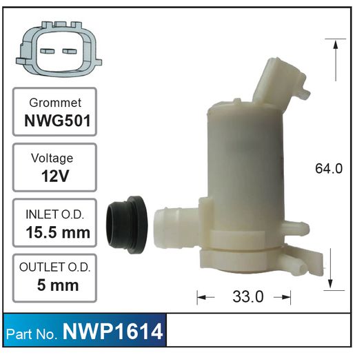 Nice Products Windscreen Washer Pump NWP1614