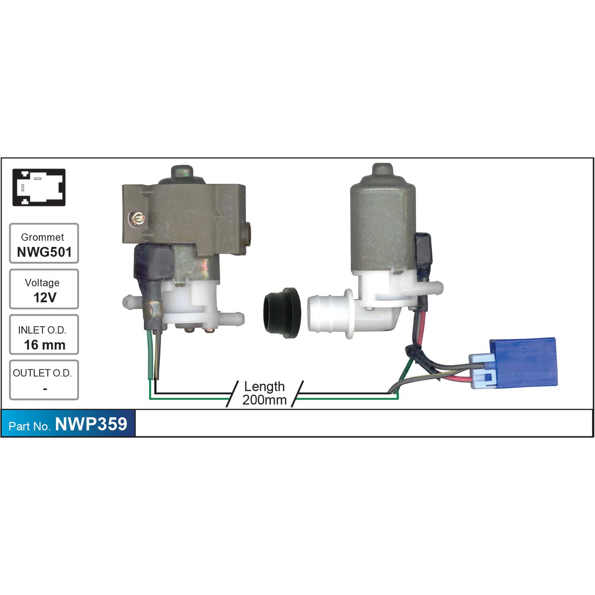 Nice Products Windscreen Washer Pump NWP359
