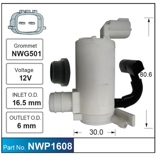Nice Products Windscreen Washer Pump NWP1608