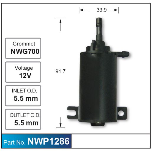 Nice Products Windscreen Washer Pump NWP1286