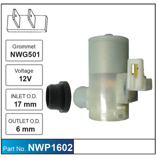 Nice Products Windscreen Washer Pump NWP1602