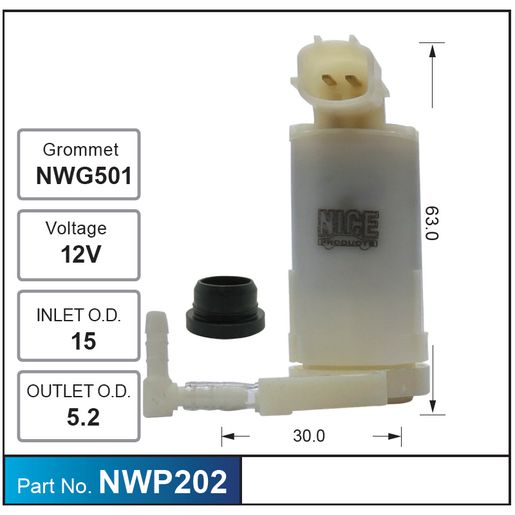 Nice Products Windscreen Washer Pump NWP202