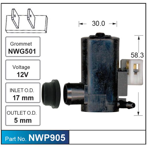 Nice Products Windscreen Washer Pump NWP905
