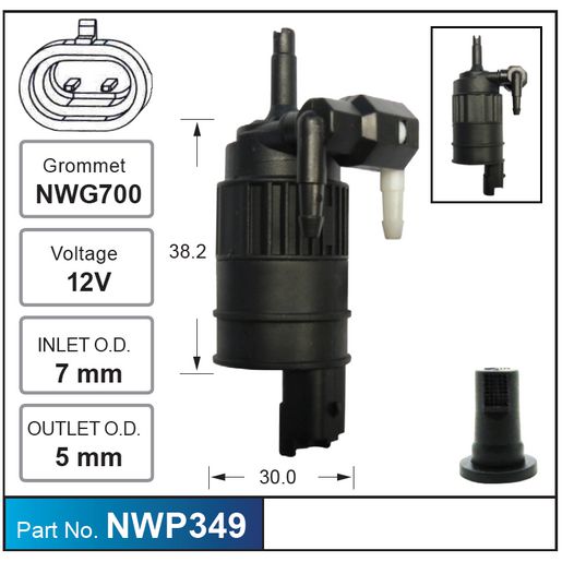 Nice Products Windscreen Washer Pump NWP349