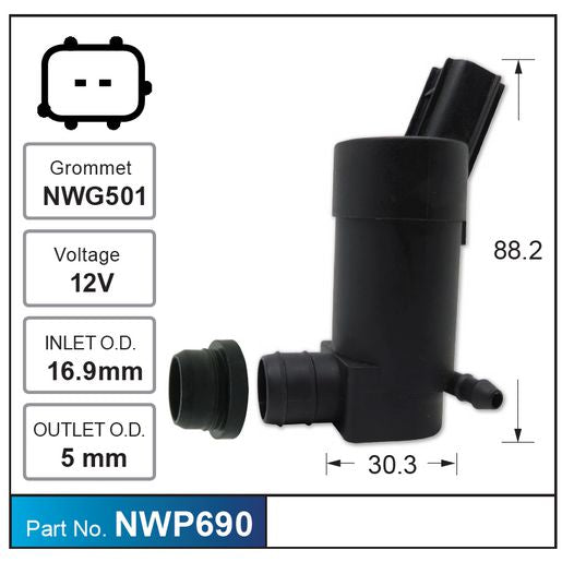Nice Products Windscreen Washer Pump NWP690