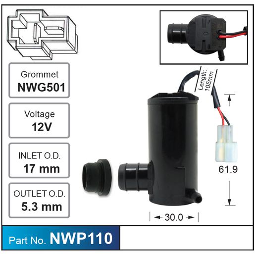 Nice Products Windscreen Washer Pump NWP110