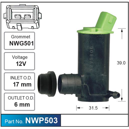 Nice Products Windscreen Washer Pump NWP503