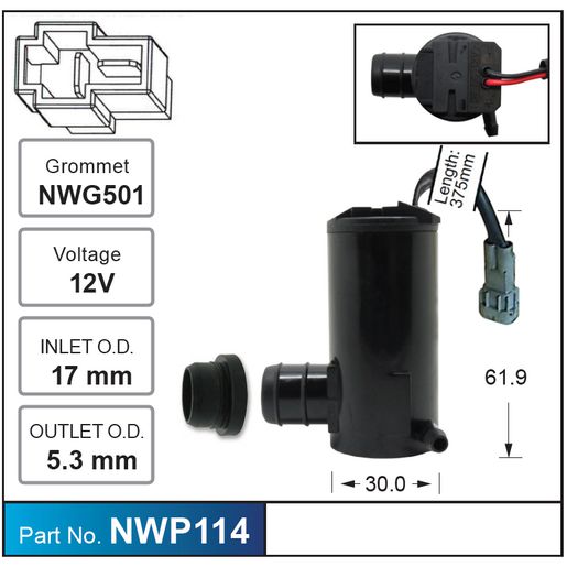 Nice Products Windscreen Washer Pump NWP114