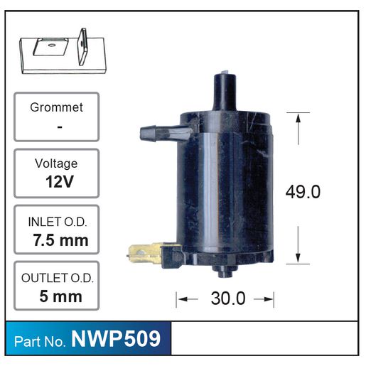 Nice Products Windscreen Washer Pump NWP509