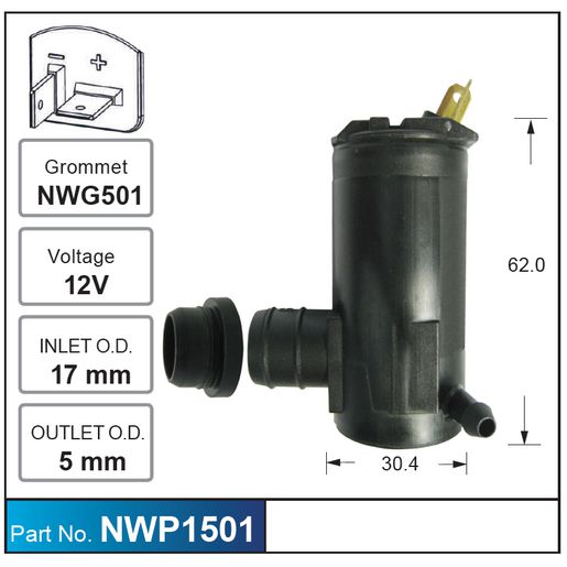 Nice Products Windscreen Washer Pump NWP1501