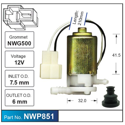 Nice Products Windscreen Washer Pump NWP851