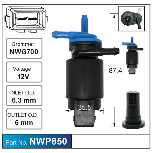 Nice Products Windscreen Washer Pump NWP850