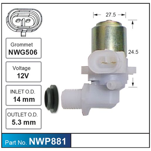 Nice Products Windscreen Washer Pump NWP881