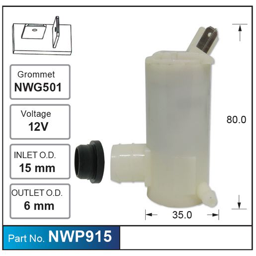 Nice Products Windscreen Washer Pump NWP915