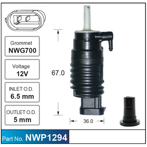 Nice Products Windscreen Washer Pump NWP1294