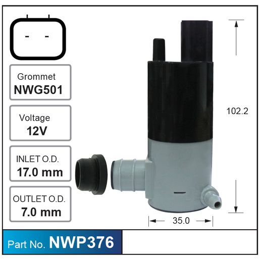 Nice Products Windscreen Washer Pump NWP376