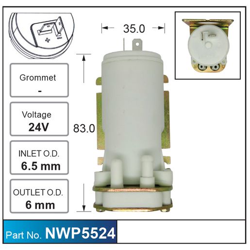 Nice Products Windscreen Washer Pump NWP5524