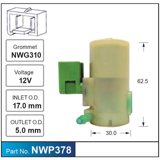 Nice Products Windscreen Washer Pump NWP378