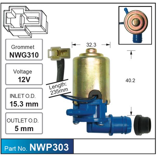 Nice Products Windscreen Washer Pump NWP303