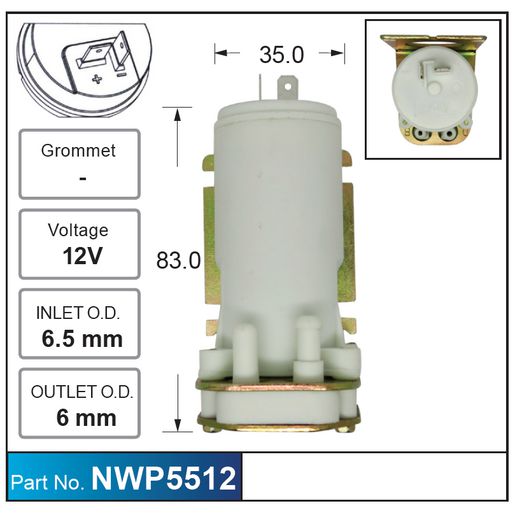 Nice Products Windscreen Washer Pump NWP5512