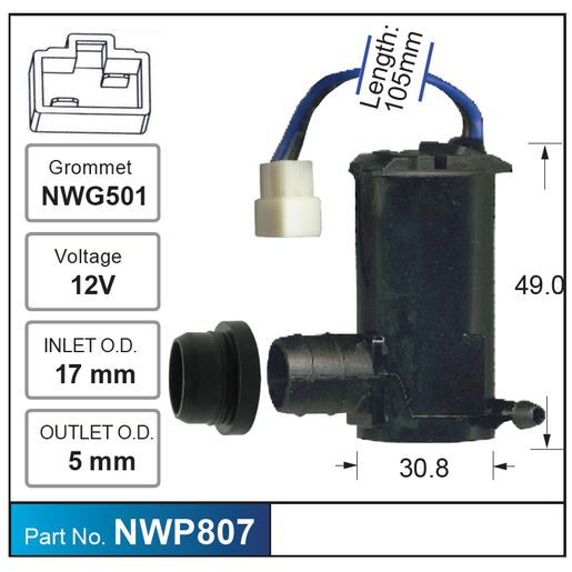Nice Products Windscreen Washer Pump NWP807