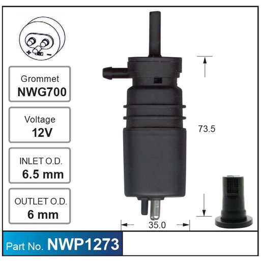 Nice Products Windscreen Washer Pump NWP1273