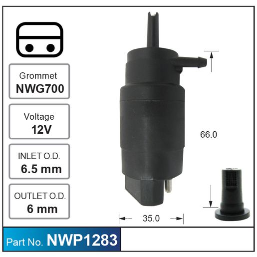 Nice Products Windscreen Washer Pump NWP1283