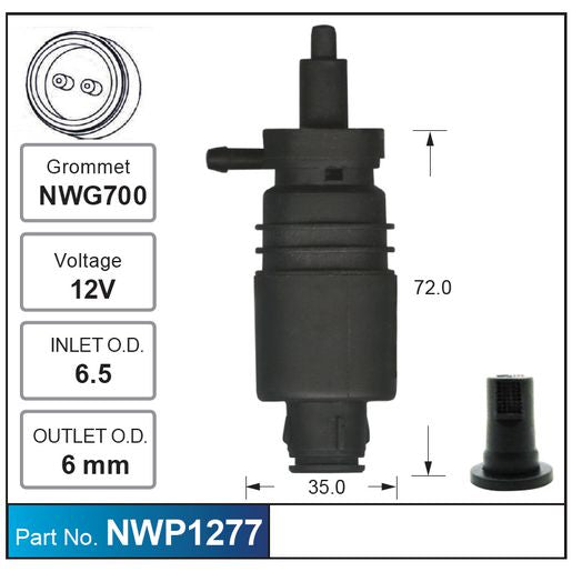 Nice Products Windscreen Washer Pump NWP1277