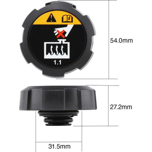 Tridon Radiator Cap 16 Psi - 110 Kpa Plastic Screw On DL16110