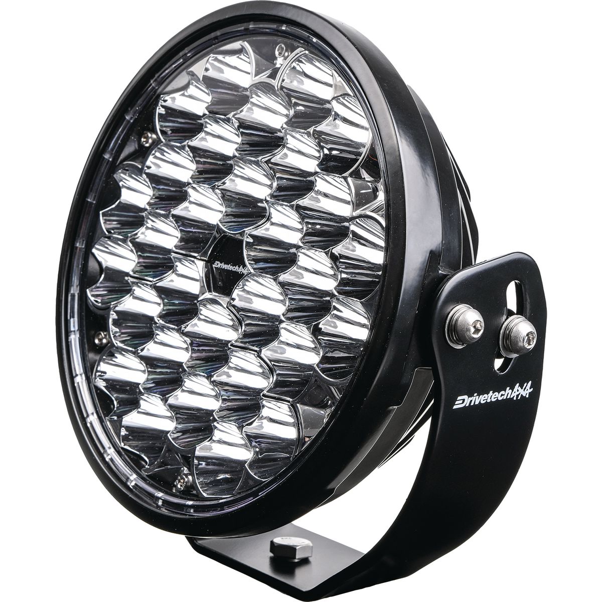 Drivetech 4X4 220mm Round LED Driving Light Black DT-DR220