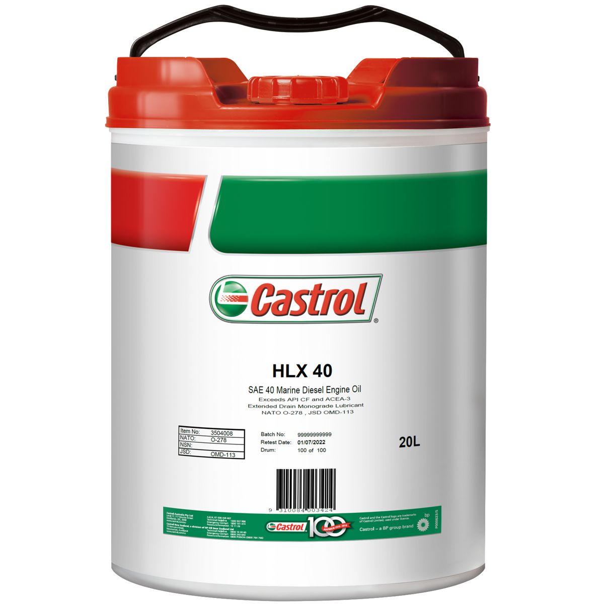 Castrol HLX 40 Diesel Lubricant 20L 3504008
