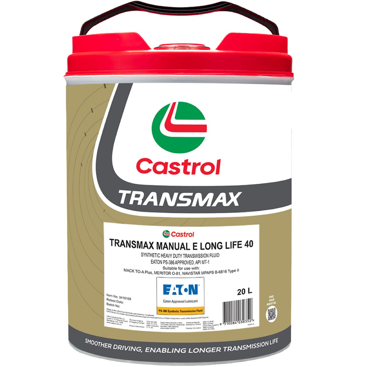 Castrol TRANSMAX Manual E LL Transmission Fluid 20L 3416169