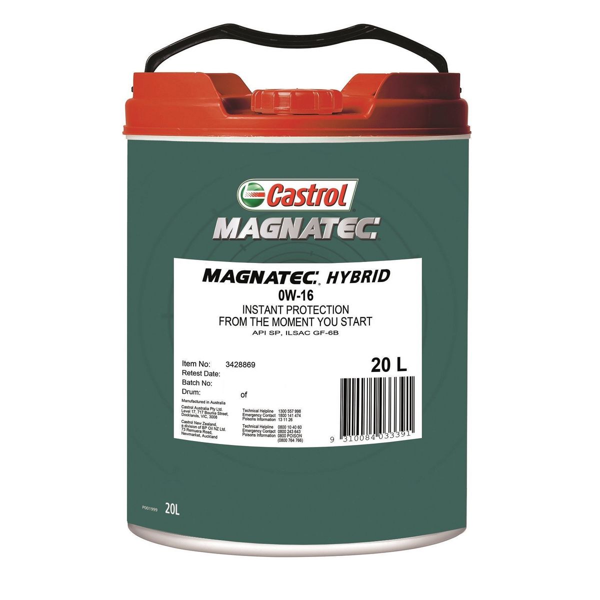Castrol MAGNATEC Hybrid 0W-16 Engine Oil 20L 3428869