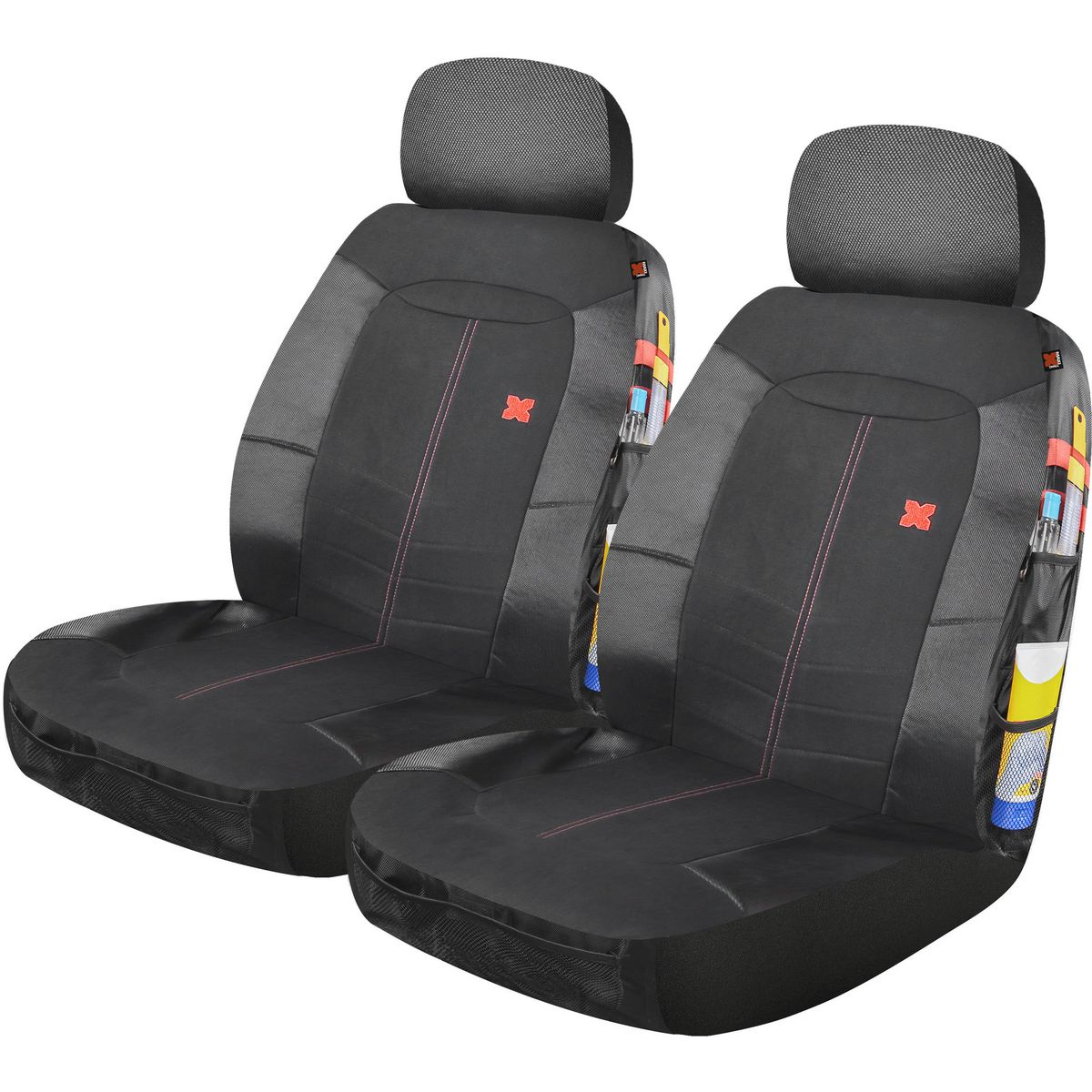 Maxi Trac 4x4 Canvas Black Car Seat Covers Front Pair