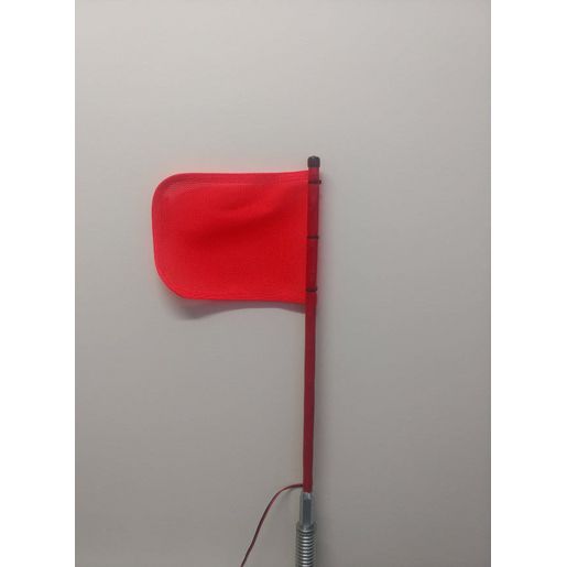 Safety Aerials 0.6M 12V Red Full Pole Ultra Bright Led Lightstick With Orange Mesh Flag With Spring Base &Amp; Deutsch Plug ULSF600SB-R12V-FP