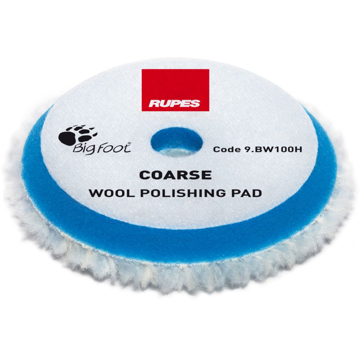 Rupes Wool Polishing Pad D-A Coarse Blue 80/90mm 1Pk 9.BW100H/1