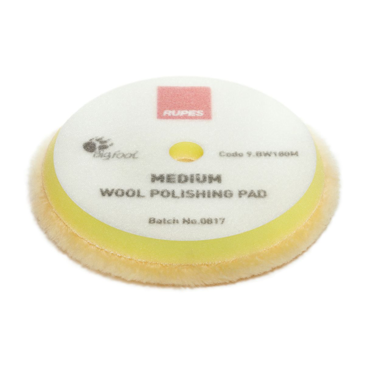 Rupes Wool Polishing Pad D-A Medium Yellow 150/175mm 1Pk 9.BW180M/1