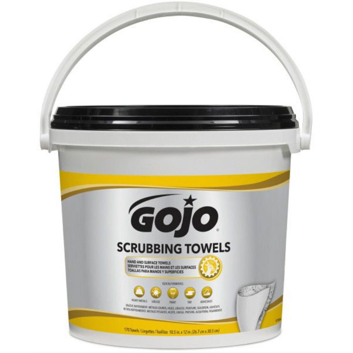 Gojo Scrubbing Towels Bucket (170 Wipes Per Bucket) 6398-02