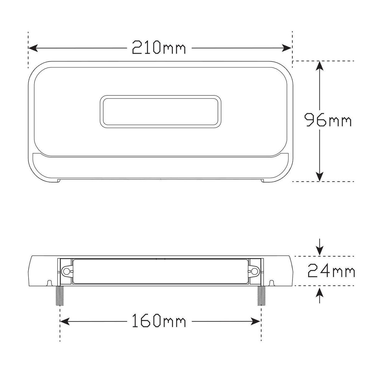LED Autolamps - 210 Bulletproof Series Boat Trailer Lamps - RHS, LHS & LP,  10 metre cable, 12V, in Poly Bag 210BARLP2-10MB