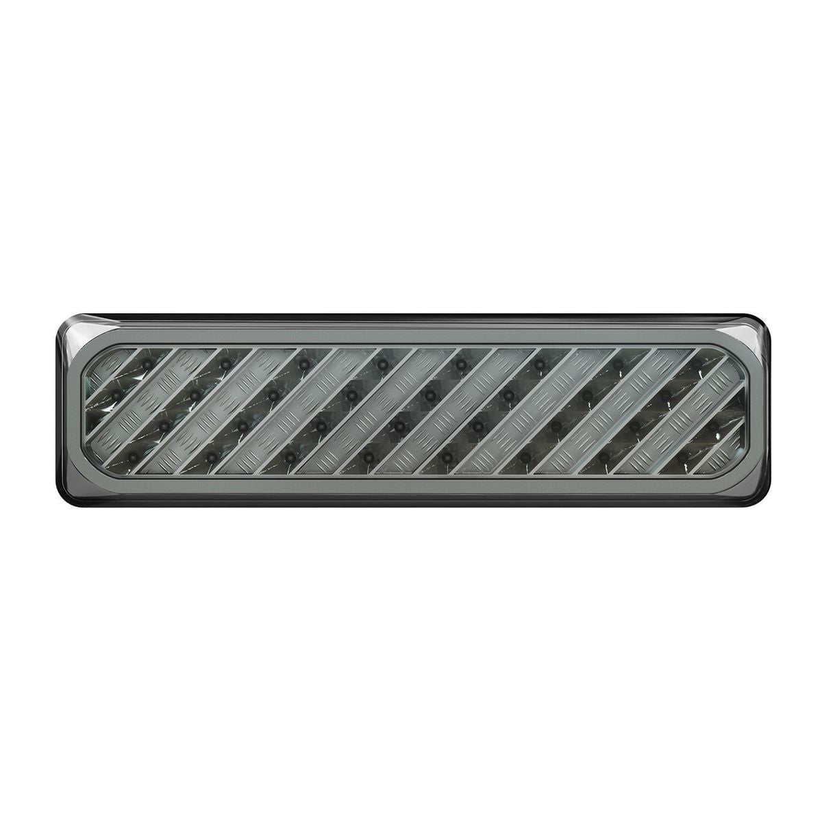 LED Autolamps Checker Plate Style LHS Stop/Tail/Indicator/Reverse, Diffused Tail, Multivolt, 20Cm Cable With Plug, 385 X 104 X 31Mm, Ece, White Box 3856ARWMLCSB