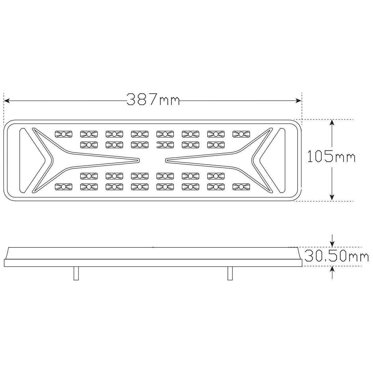 LED Autolamps Twin Blister With Try Me Function-Stop/Tail/Ind/Rev, Multivolt, 385 X 104 X 31Mm, Ece 3857ARWM-2