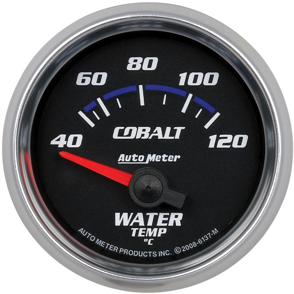 Autometer Cobalt 2-1/16in Water Temp Gauge 40-120C Short Sweep Electric AU6137-M