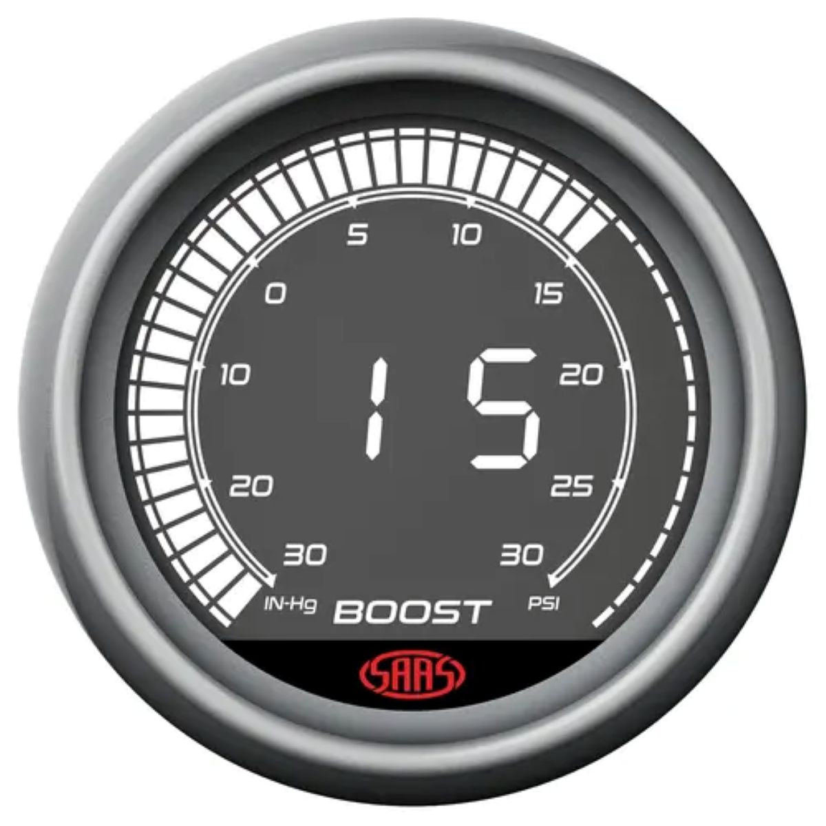 SAAS Boost Gauge 30Inhg-30PSI 52mm - Digital Series SG41211