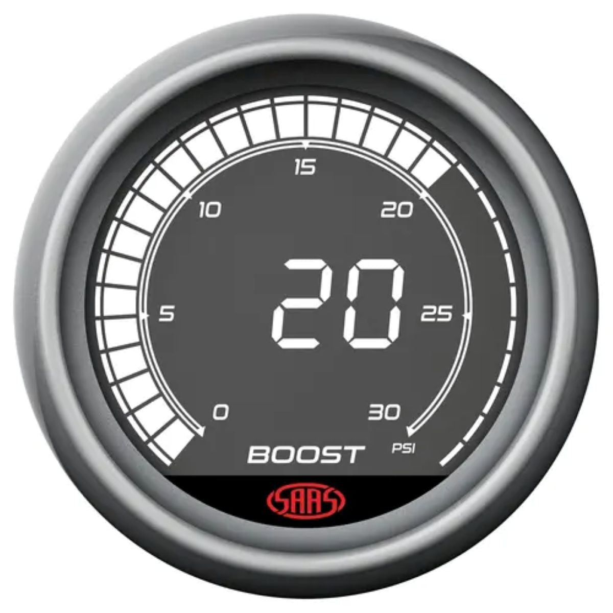 SAAS Boost Gauge Diesel 0-30PSI 52mm - Digital Series SG41213