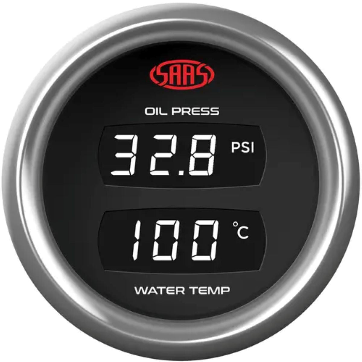 SAAS Dual Digital Oil Pressure Gauge 140PSI / Water Temperature 40-120 Trax SG913020