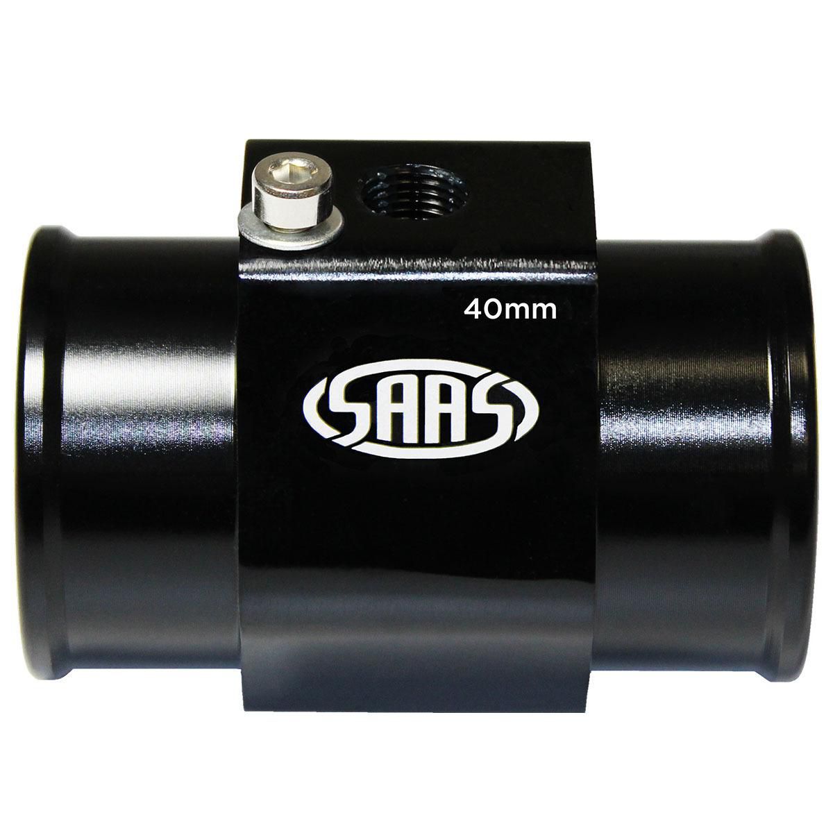 SAAS 40mm Water Temp Hose Adapter Black SWTA40B