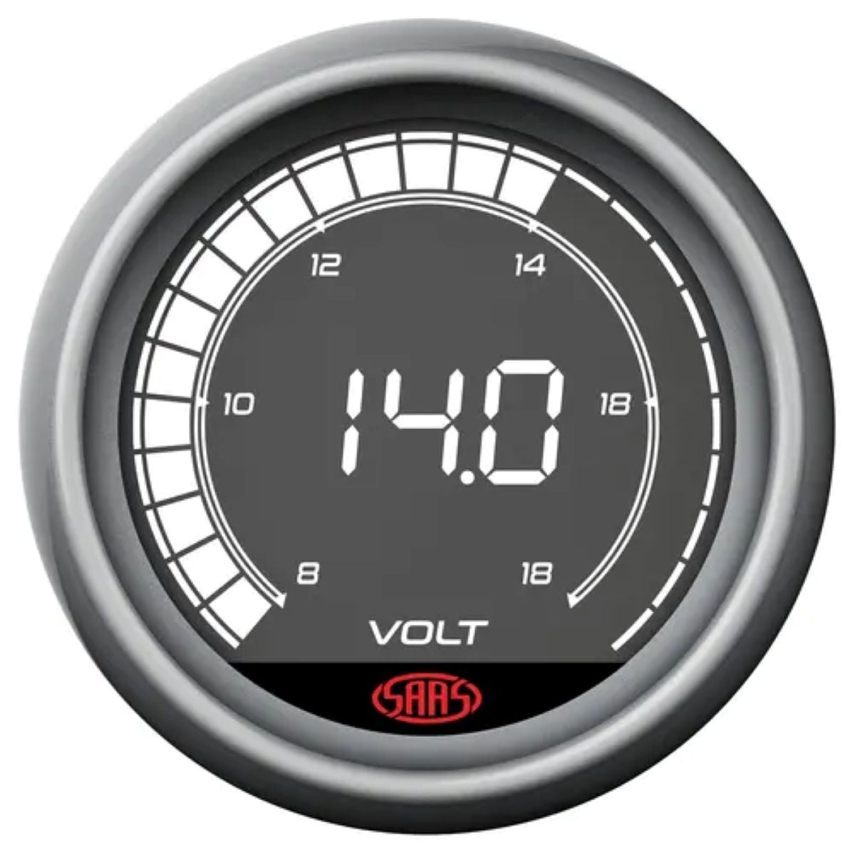 SAAS Volt Gauge 8-18V 52mm - Digital Series SG41250