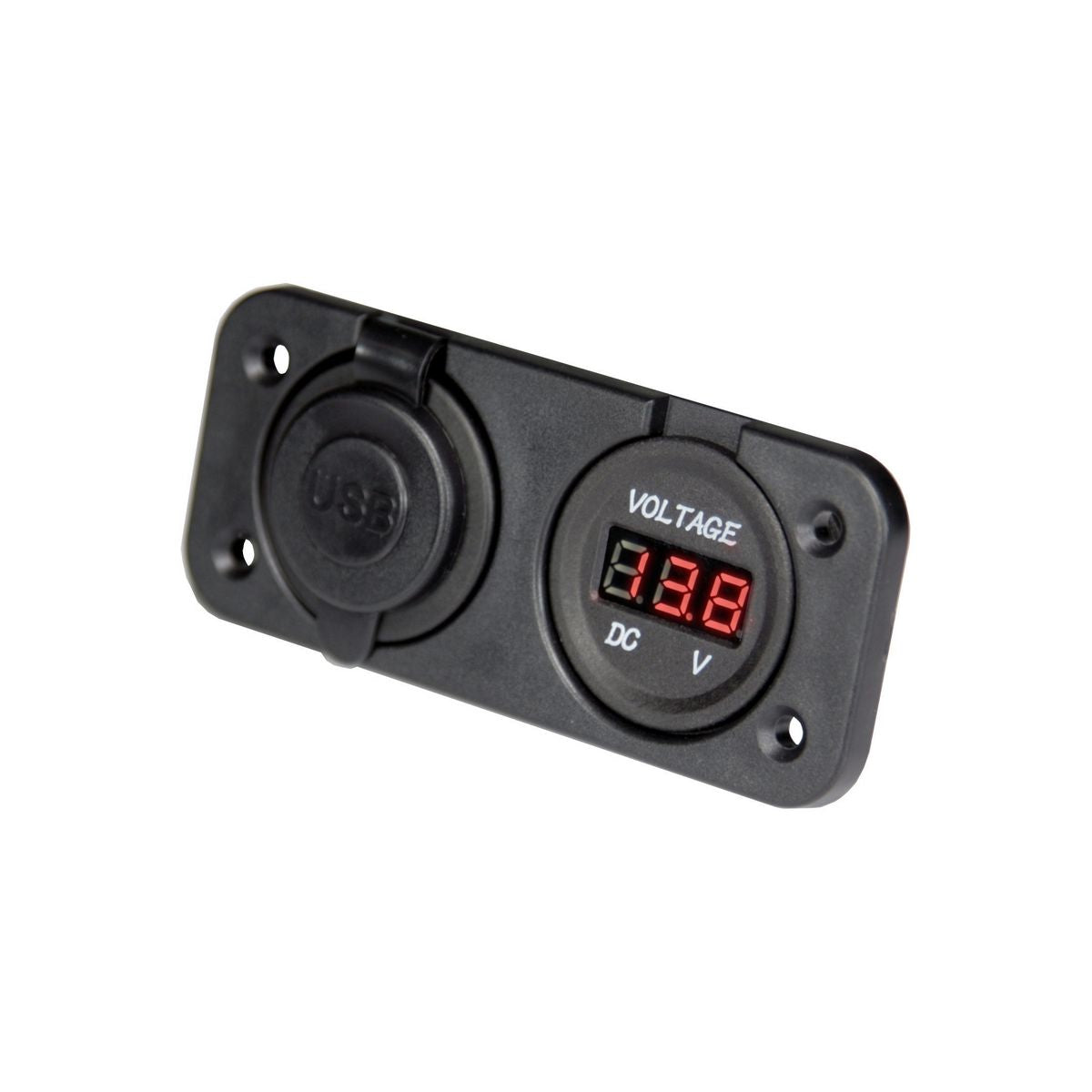 Aerpro Panel Mount Dual Usb Socket & Led Voltmeter APDCP68