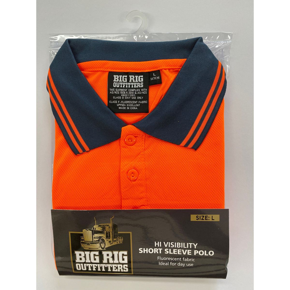 Big Rig Outfitters Men'S Short SleEVe Hi Vis Polo Orange L 61000253