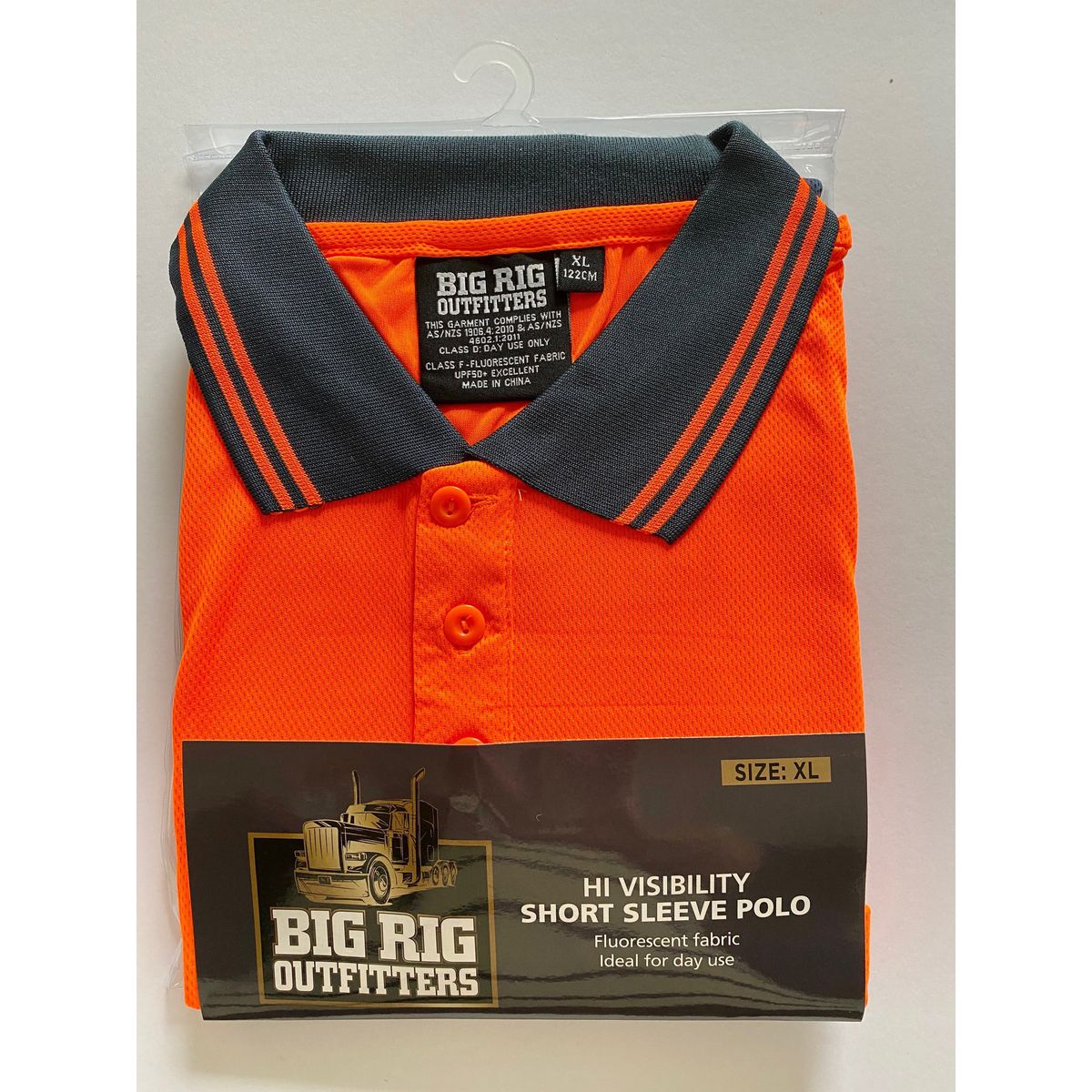 Big Rig Outfitters Men'S Short SleEVe Hi Vis Polo Orange Xl 61000260